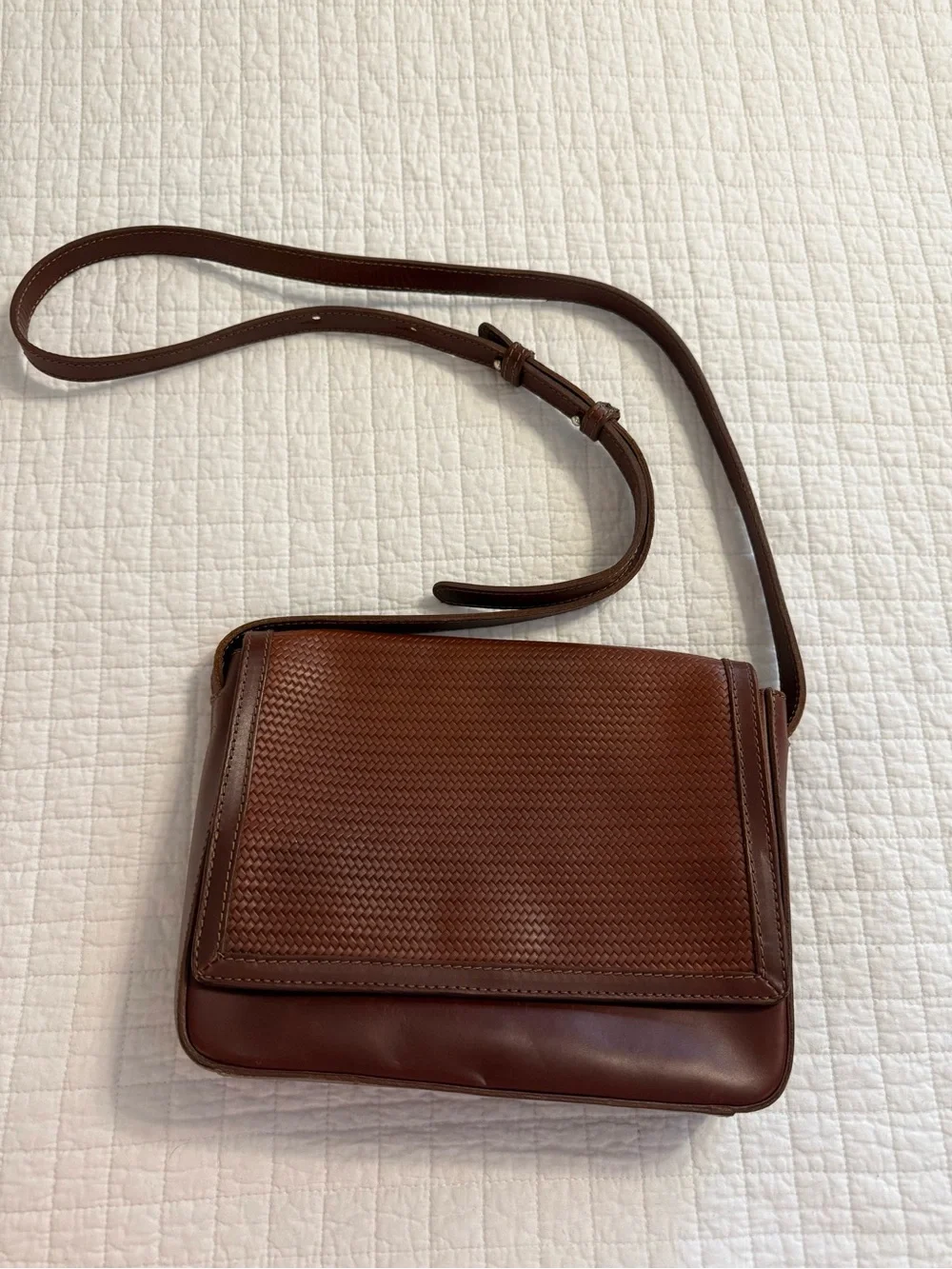 Nisolo Brown Woven Leather Crossbody Purse